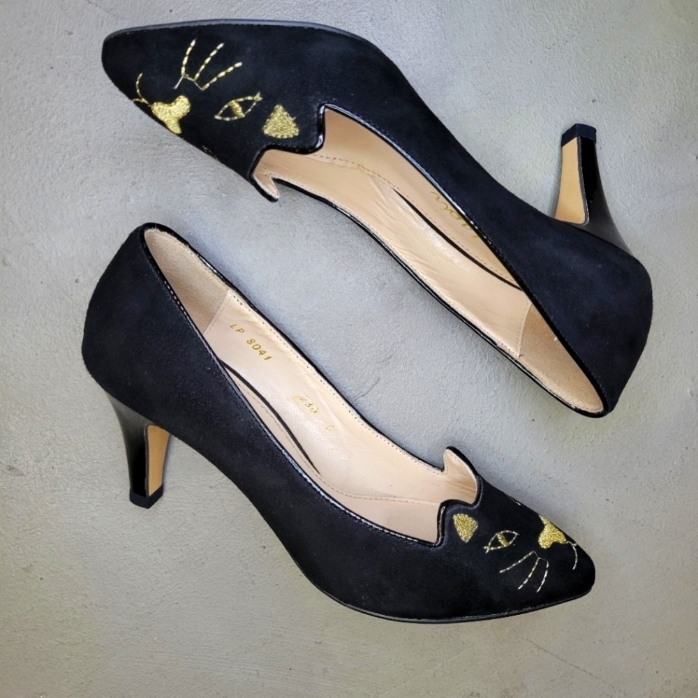 [BNIB] Chaussure Lapin Handcrafted Cat Embroidered Heels from Korea US 6 - Picture 5 of 13